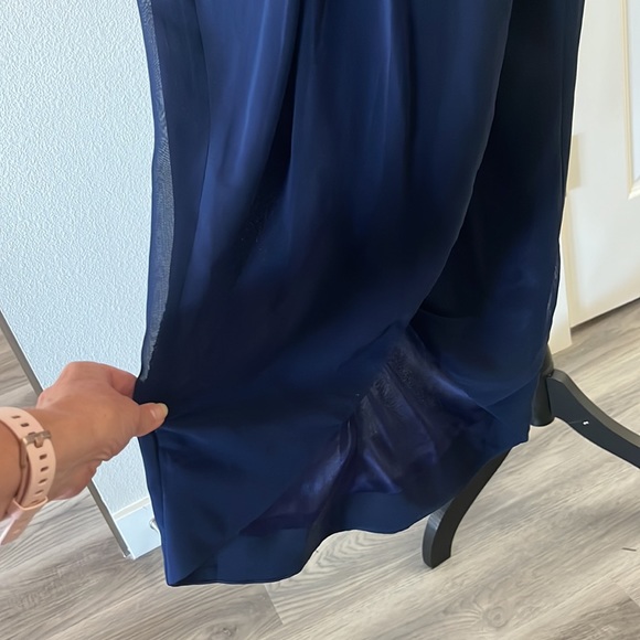 Navy dress with wide gold belting - Picture 10 of 12